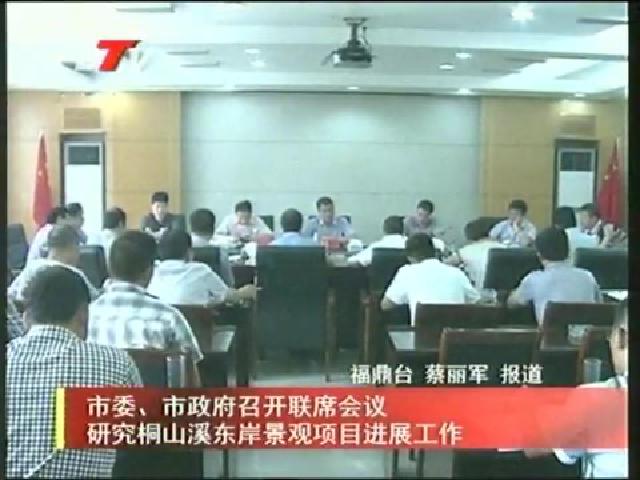 市委、市政府召開聯席會議研究桐山溪東岸景觀項目進展工作