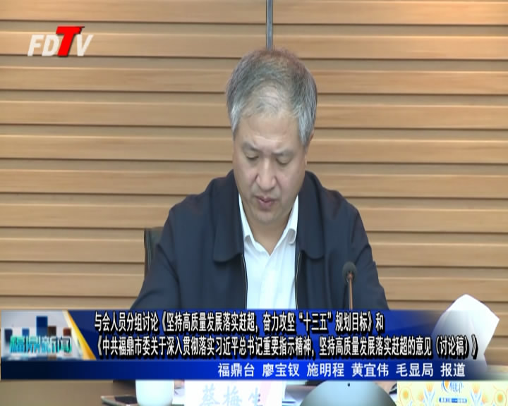 與會人員分組討論《堅持高質量發展落實趕超，奮力攻堅“十三五”規劃目標》和《中共福鼎市委關于深入貫徹落實習近平總書記重要指示精神，堅持高質量發展落實趕超的意見（討論稿）》