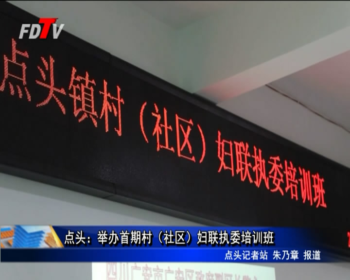 點頭：舉辦首期村（社區）婦聯執委培訓班