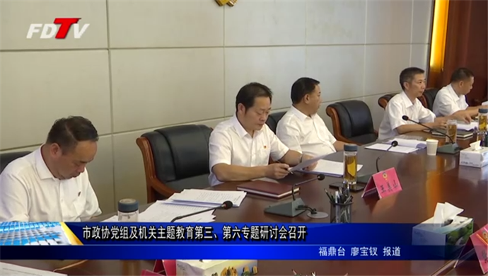 市政協黨組及機關主題教育第三、第六專題研討會召開