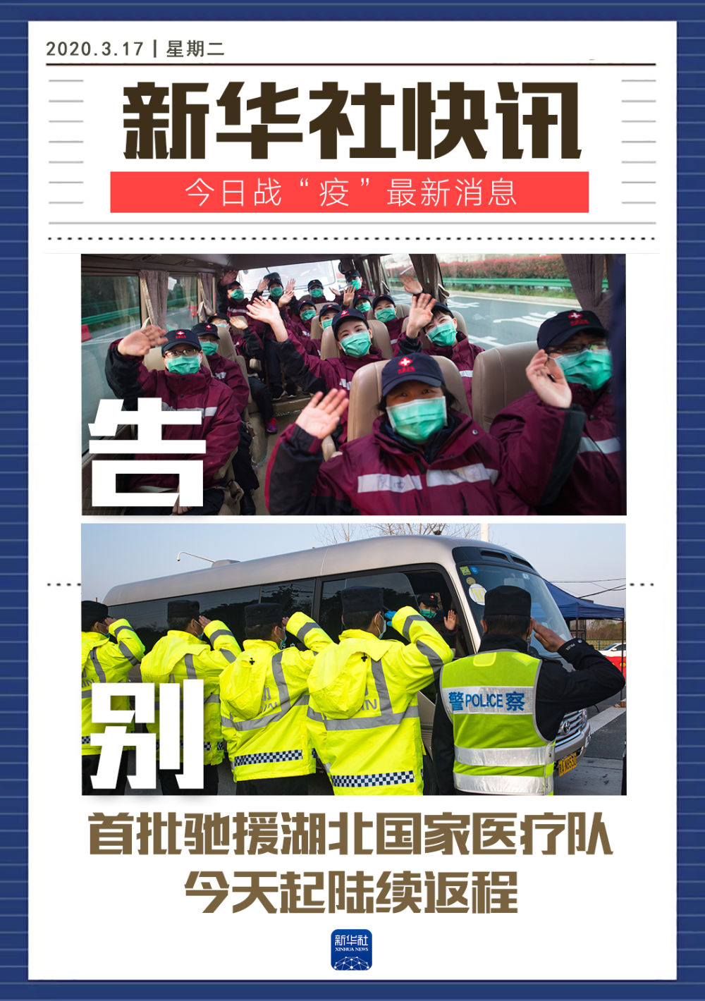 首批馳援湖北國家醫療隊返程